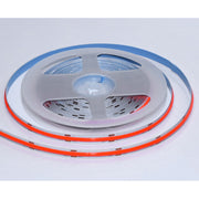 Banda COB LED rosie 12W/m, 252 LED/m, rola 5m, lumina continua fara puncte, unghi 180 grade