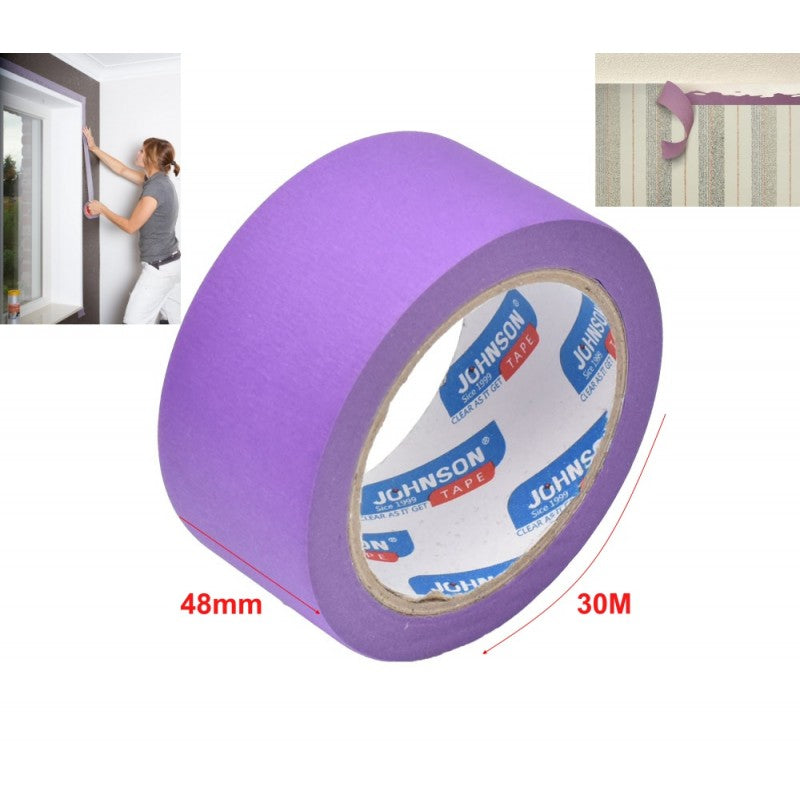 banda de mascare hartie creponata mov 48mm x 30m, utilizare la tocuri si ferestre