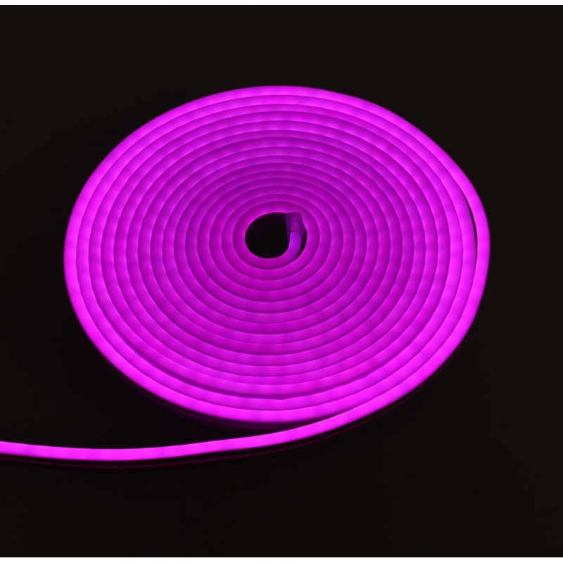 Banda LED neon mov rulata pe tambur, aspect uniform si continuu