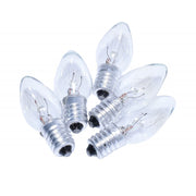 Becuri cu filament tip para E14 15W pentru veioza si candelabru, soclu metalic, set 5 bucati, sticla transparenta