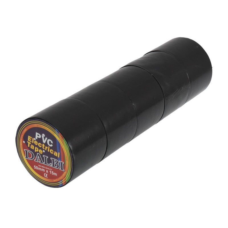 Set 5 role banda izolatoare PVC neagra, latime 50mm, lungime 15m fiecare, certificare CE
