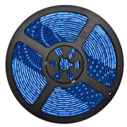 Banda LED albastra 12V, 120 LED/m, IP20, rola 5 metri cu chip SMD 2835 pentru iluminat decorativ interior