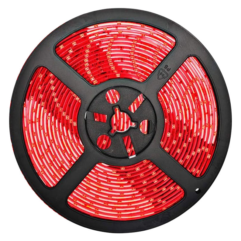 Banda LED rosie 12V, 120 LED/m, IP20, rola 5 metri pentru iluminat decorativ interior