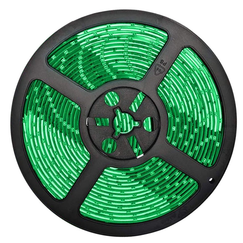 Banda LED verde 12V, 120 LED/m, IP20, rola 5 metri cu chip SMD 2835 pentru iluminat decorativ interior