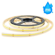Banda LED COB 528LED/m IP65 alb-cald, rola 5m, lumina uniforma fara puncte, rezistenta la apa