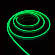 Banda LED Neon Flex verde 5m IP65, efect neon continuu fara puncte vizibile, set complet cu alimentator