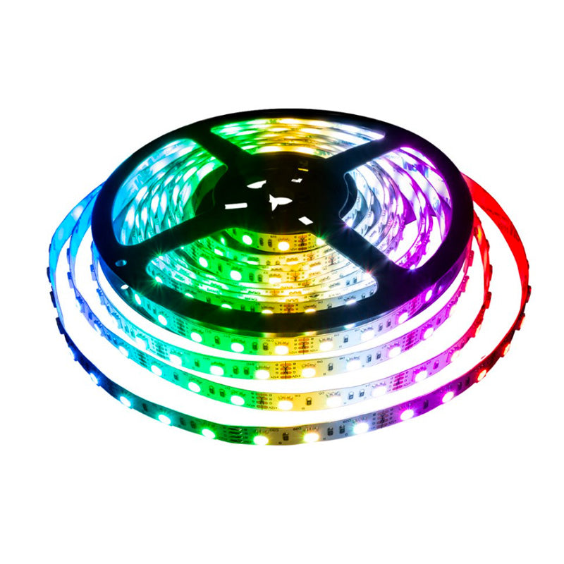 Banda LED RGB 12V, chip SMD2835, 60 LED/m, rola 5m, multicolor, iluminat ambiental interior