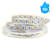 Banda LED SMD5050 IP65 waterproof, 120 LED/m, lumina alba-calda, rola 5m pentru exterior