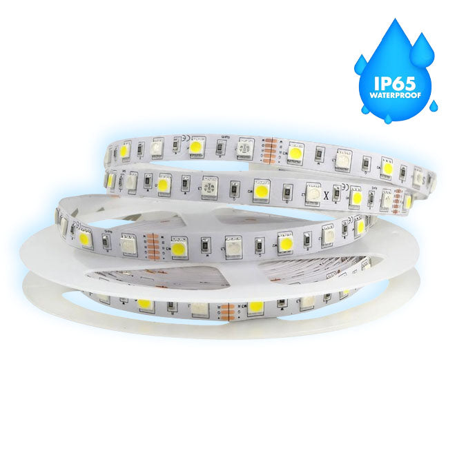 Banda LED SMD5050 IP65 alb-rece 120 LED/m, rola 5m, rezistenta la umiditate, iluminat exterior
