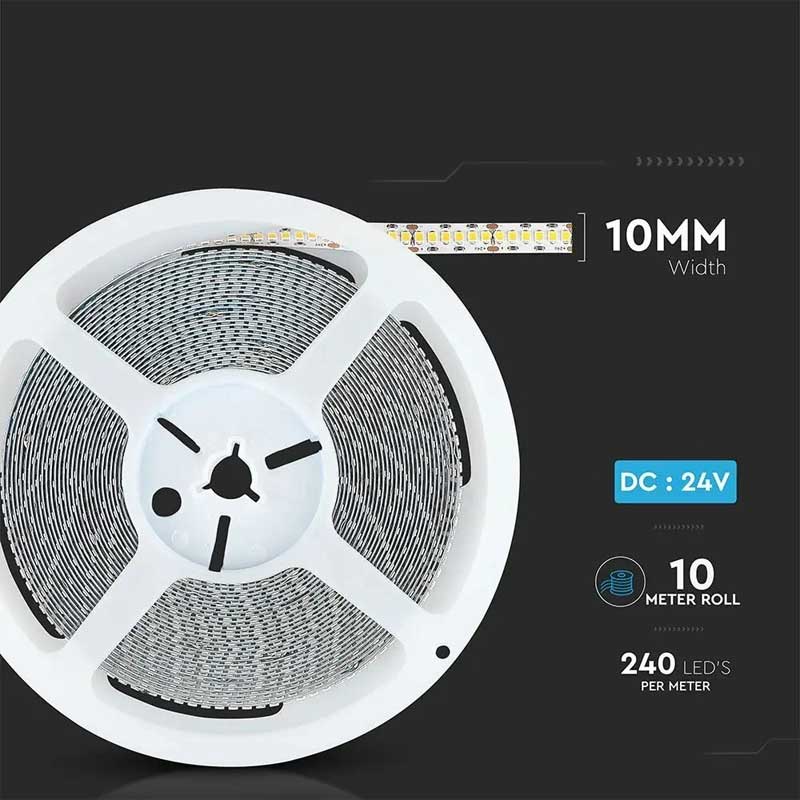 Banda LED pe rola 10 metri, 24V DC, latime 10mm, 240 LED pe metru