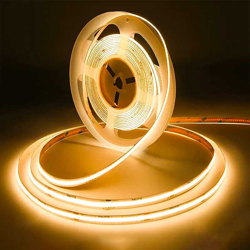 Banda LED COB flexibila pe rola, lumina alb-calda uniforma, fara puncte vizibile, 528LED/m