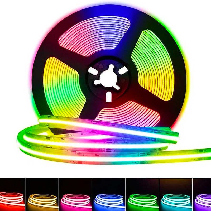 Banda LED COB RGB rola 5m cu paleta variata de culori disponibile, 14.4W/m, IP20