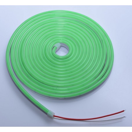 Banda LED neon verde 5m rulata cu fire rosii si albe pentru conectare la sursa 12V