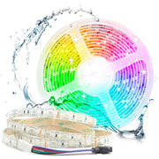 Banda LED RGB 120LED/m, IP65, rola 5m, multicolora, rezistenta la apa, cu conector 4 pini