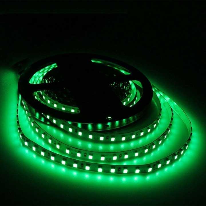 Banda LED verde desfasurata, 120 LED/m SMD 2835, efect luminos decorativ vizibil