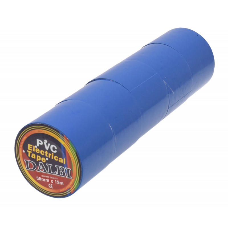 Set 5 role banda izolatoare PVC albastra, latime 50mm, lungime 15m fiecare, total 75m