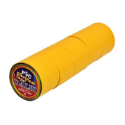 Set 5 role banda izolatoare PVC galbena, 50mm latime x 15m lungime, pentru instalatii electrice