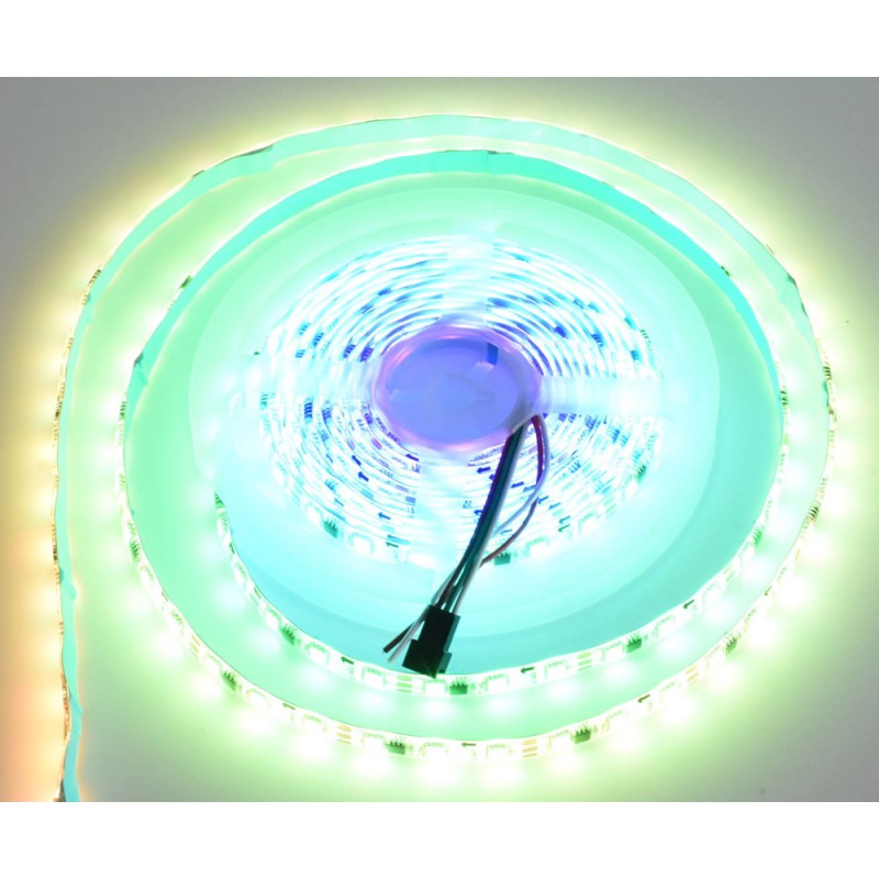 Rola banda LED RGB 5m cu efect multicolor gradient verde-galben aprins