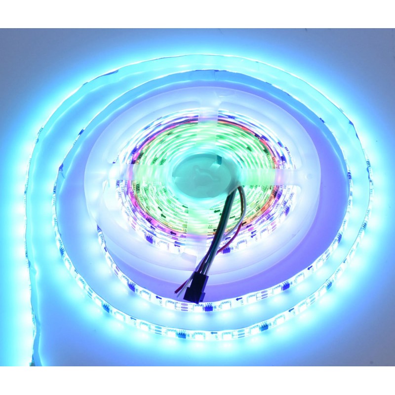 Banda LED RGB 5m rulata, cu lumina albastra puternica si tranzitii de culori