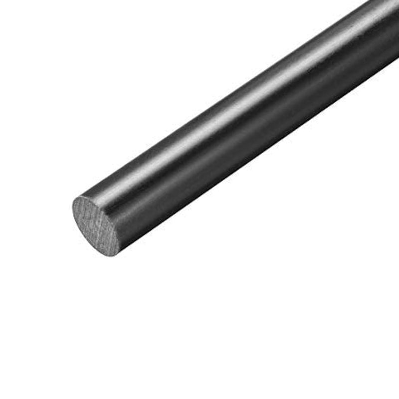 Bara de silicon cilindrica neagra 8mm, detaliu profil lucios si capat rotund