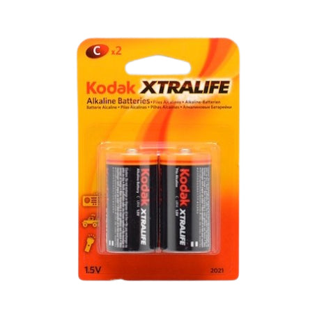 Baterii alcaline R14 C 1.5V, set 2 bucati, format C, potrivite pentru lanterne si jucarii