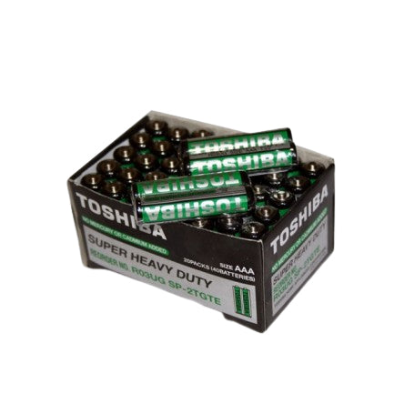 Baterii AAA R3 zinc-carbon, cutie deschisa cu 40 bucati aranjate in randuri