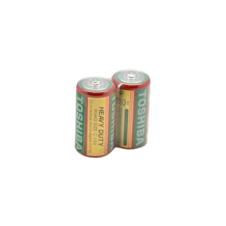 Baterii tip C R14 1.5V zinc-carbon, pereche, vedere din fata cu eticheta