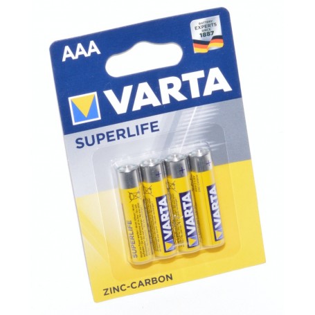 Set 4 baterii AAA zinc-carbon 1.5V, vedere frontala blister