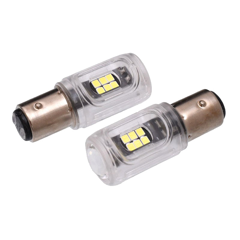 Bec LED auto BAY15D P21/5W, 5W, 1200 lumeni, lumina alba 6000K, set 2 bucati