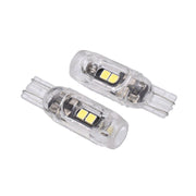 Becuri LED T10 auto pozitie 2W 12V, set 2 bucati, lumina alba 6000K, soclu W5W transparent