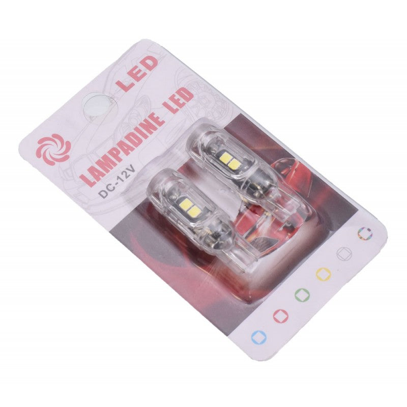 Becuri LED T10 W5W 12V in ambalaj blister, set 2 bucati pentru pozitie auto