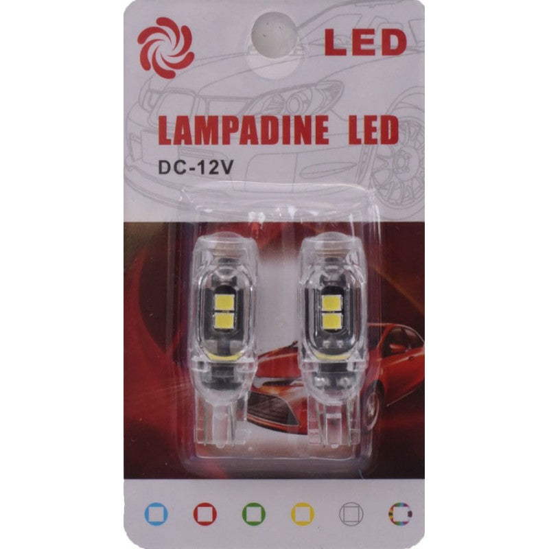 Set 2 becuri LED T10 auto DC 12V in ambalaj retail, compatibile pozitie si plafoniera