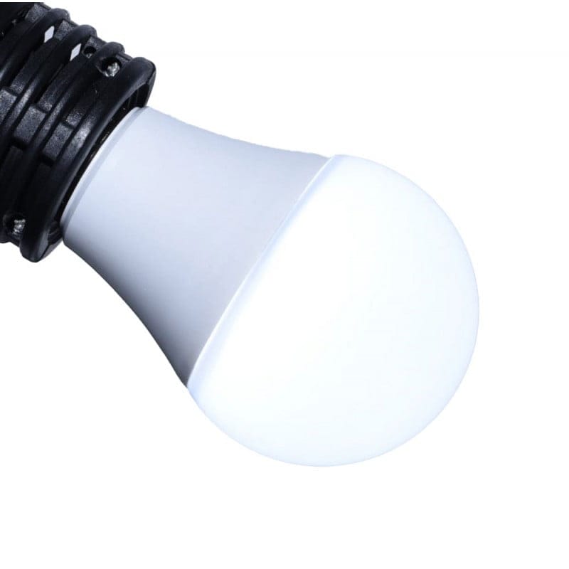 Bec LED E27 montat in dulie, glob mat alb, unghi iluminare 200 grade