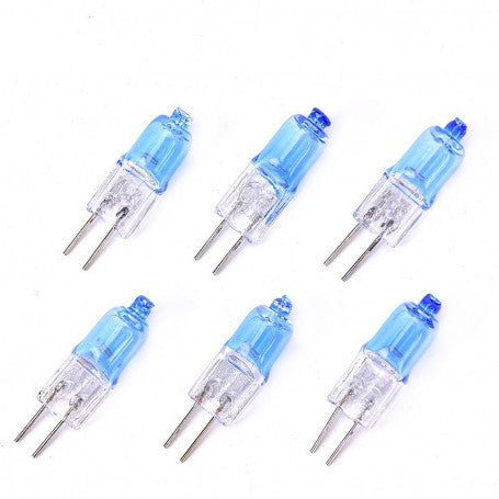 Set 6 becuri halogen GU4 cu pelicula albastra electrostatica de protectie