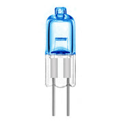 Bec halogen GU4 10W 12V 2900K cu pelicula albastra de protectie, soclu cu doi pini