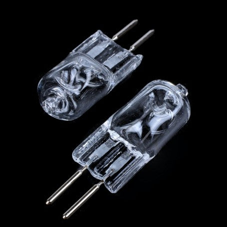 Doua becuri halogen G6 35W cu pini metalici, dimensiuni compacte 38mm