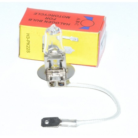 Bec halogen H3 25W 6V soclu PK22S cu fir flexibil, pentru motocicleta