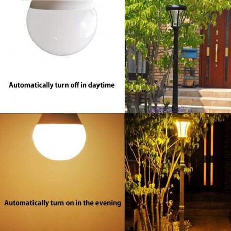 Bec LED cu senzor crepuscular - oprire automata ziua si aprindere automata seara in felinar exterior
