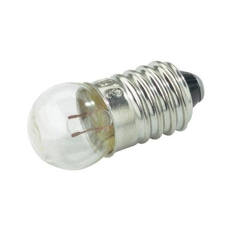 Bec minion E10 18V cu balon transparent si soclu metalic filetat, pentru lanterne si echipamente electrice