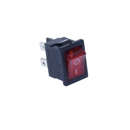 intrerupator basculant iluminat rosu, vedere frontala, 220V 3A