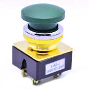Buton push ciuperca verde 5A fara retinere, contact NC momentan, inel filetat 36mm, corp ignifug