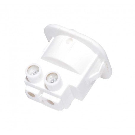 Buton ON/OFF alb - vedere spate cu borne de conexiune si sistem de fixare