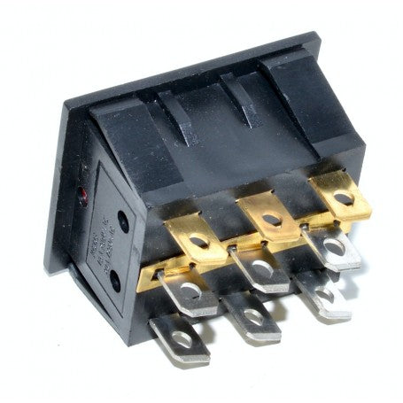Intrerupator triplu KCD3 cu contacte metalice aurite, vedere spate terminale
