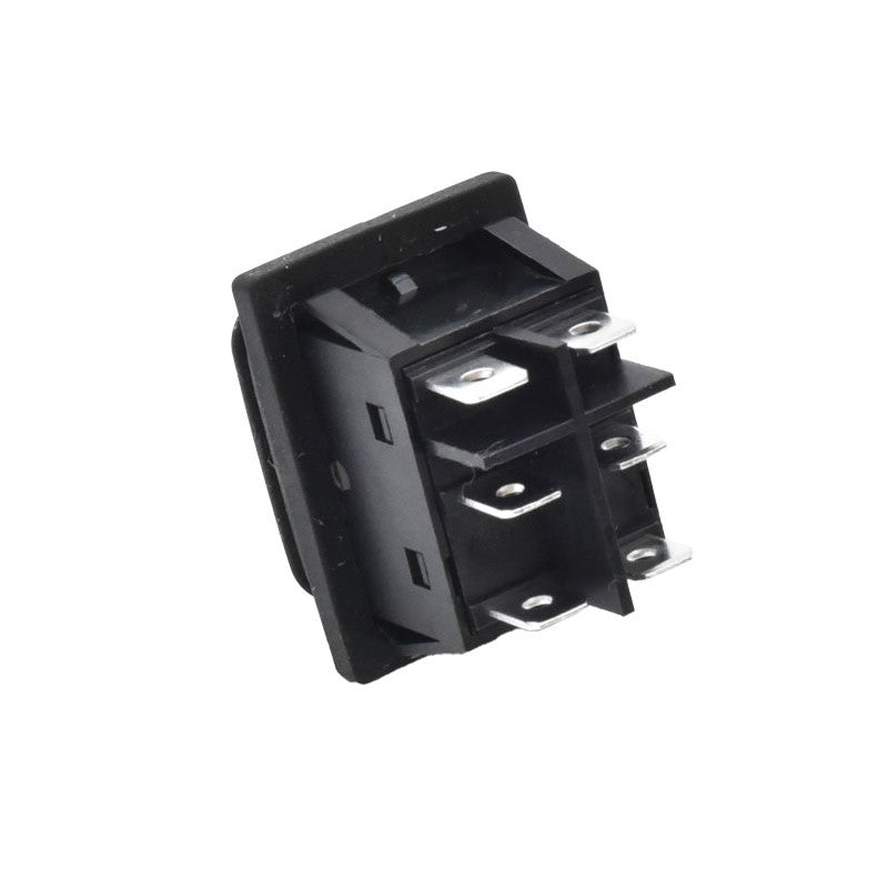 Intrerupator basculant industrial, vedere terminale 6 contacte, carcasa neagra fara buton