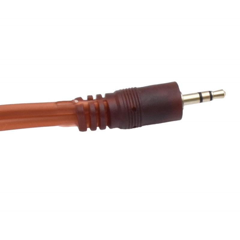 Cablu audio siliconat, detaliu conector jack 3,5mm stereo placat cu aur