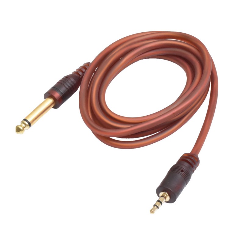 Cablu audio jack 3,5mm la 6,3mm mono, manta silicon flexibila, conectori placati cu aur, lungime 1,5m