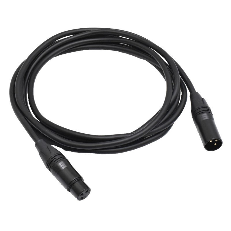 Cablu audio XLR tata-mama profesional, lungime 10m, diametru 6mm, conductori din cupru, negru