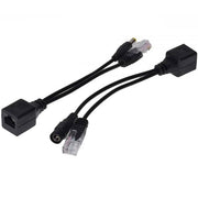 Set cablu pasiv POE cu injector si splitter, conector RJ45 si DC 2.1mm, pentru camere supraveghere UTP