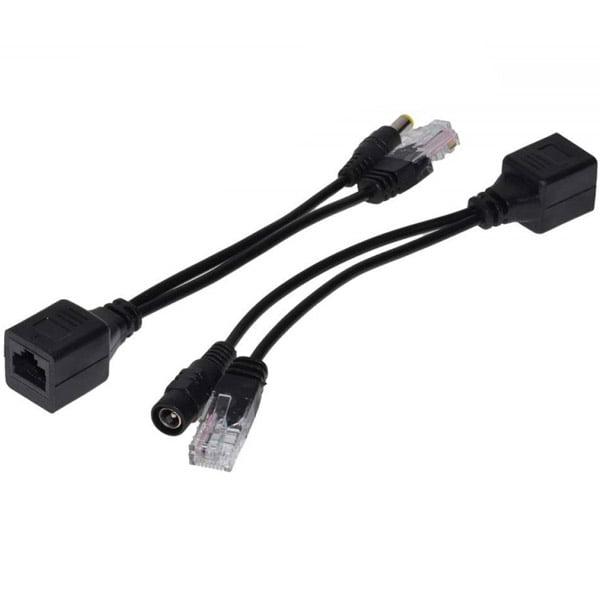 Set cablu pasiv POE cu injector si splitter, conector RJ45 si DC 2.1mm, pentru camere supraveghere UTP