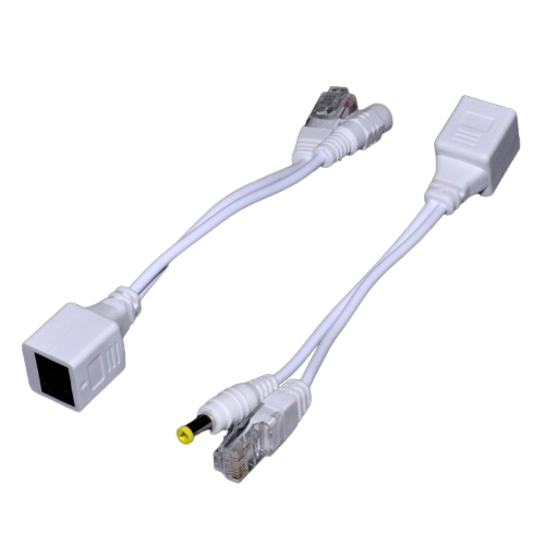 Cablu pasiv POE set injector si splitter, conectori RJ45 si DC 2.1mm, transmisie date si alimentare prin UTP